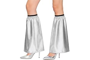 Hedmy Women's 70s Disco Boot Covers Metallic Shiny Leg Warmers Accessories For Party Rave Dance