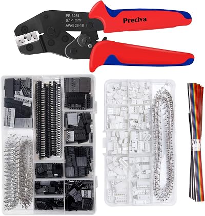 Preciva Dupont Crimping Tool AWG26-18 with 1550 PCs Connectors 2.54mm JST