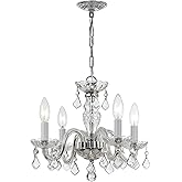 Crystorama Traditional Crystal 4 Light Clear Italian Crystal Polished Chrome Mini Chandelier
