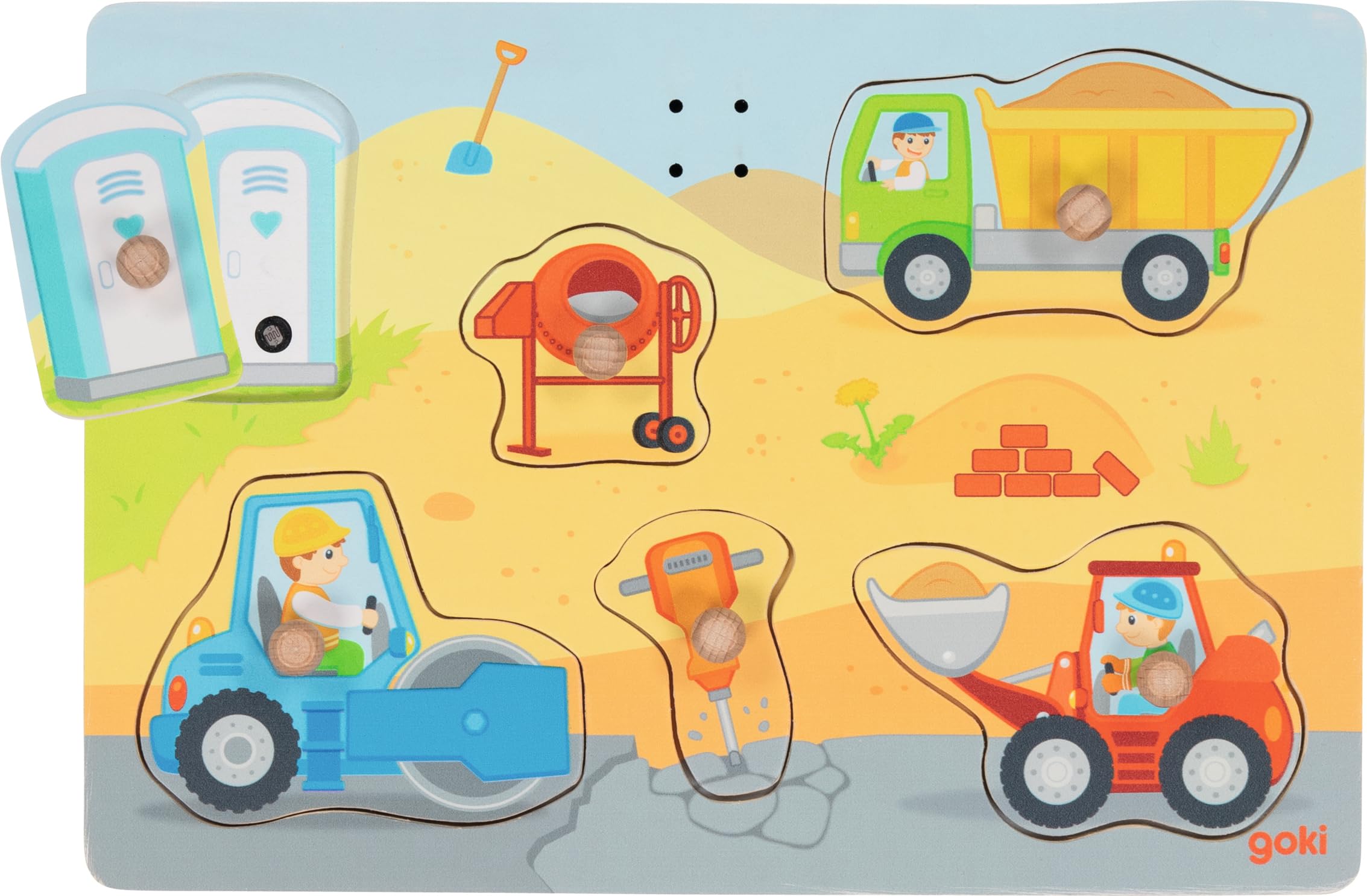 Goki - Puzzle of Sounds "In the Work Ground, Multi-Coloured (57369)