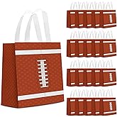 24 PCS Superbowl Party Decorations Football Gift Bags Football Party Decorations with Handles Reusable Football Goodie Snack Favor Bag Non Woven Party Favor Bags for Sports Birthday Decor