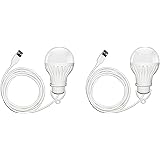 Saish Solutions Bright USB LED Bulb of 5 volts 6 Watts, along with 6 Feet long cable (Pack of 2)