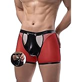 comeondear Mens Underwear Lingerie for Men Shorts Pants with Removable Pouch See Through Lace Boxer Briefs Erotic Clubwear