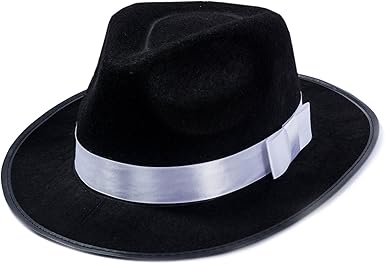 Black fedora gangster hat Clearance