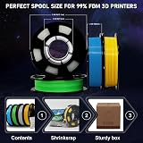Yousu 3D Filament Bundle Glow in Dark PLA 1.75mm Multicolor 4x250g view 7