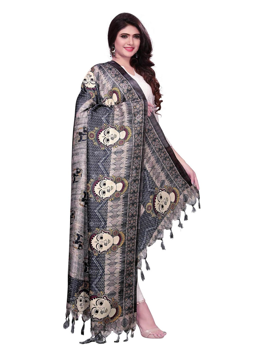 kanchnar women's bhagalpuri silk digital print dupatta