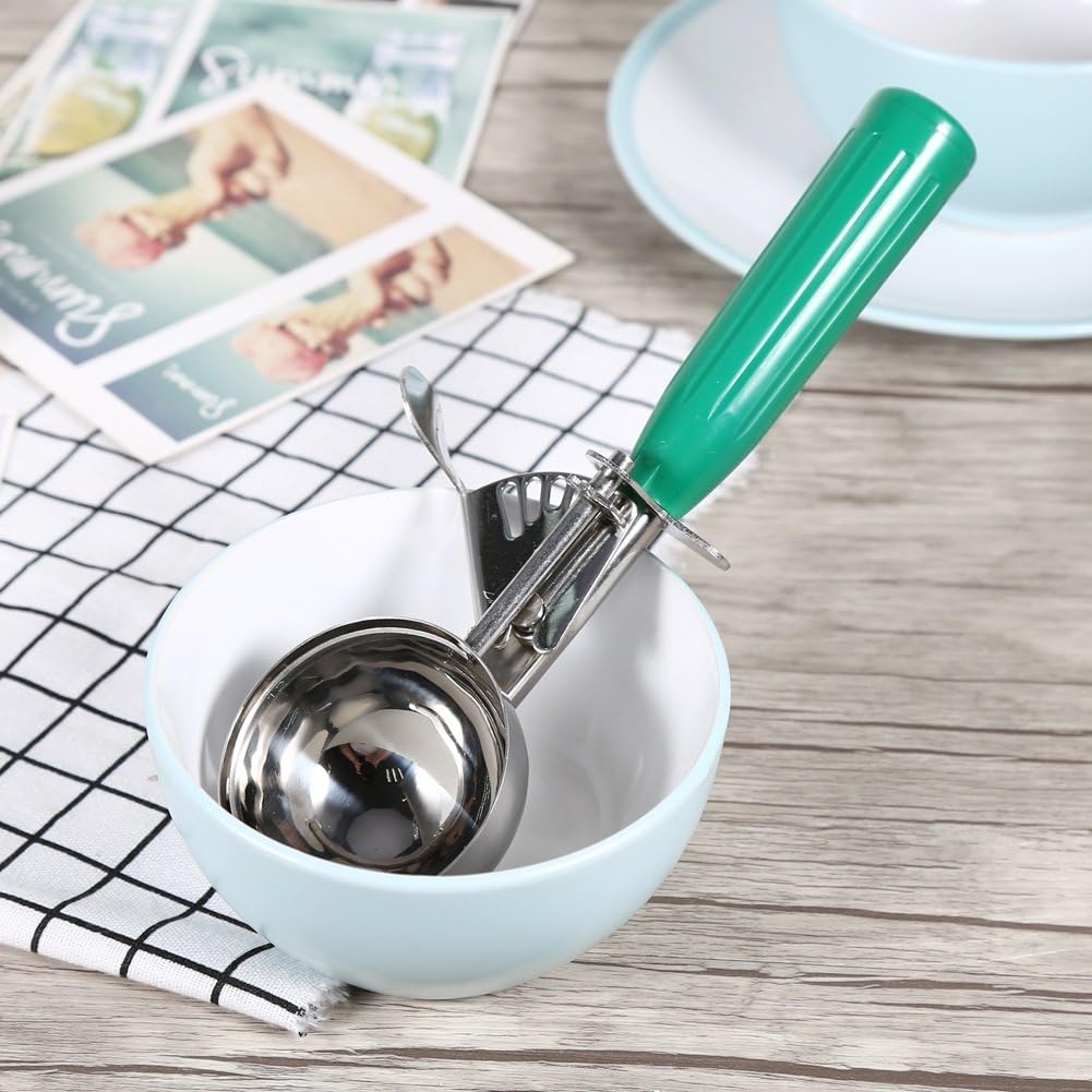 Stainless Steel Ice Cream Spoon Fruit Vegetable Spoons Kitchen Gadget Tool Coffee 9 Sizes (Size : 6.5cm), Green - Image 5