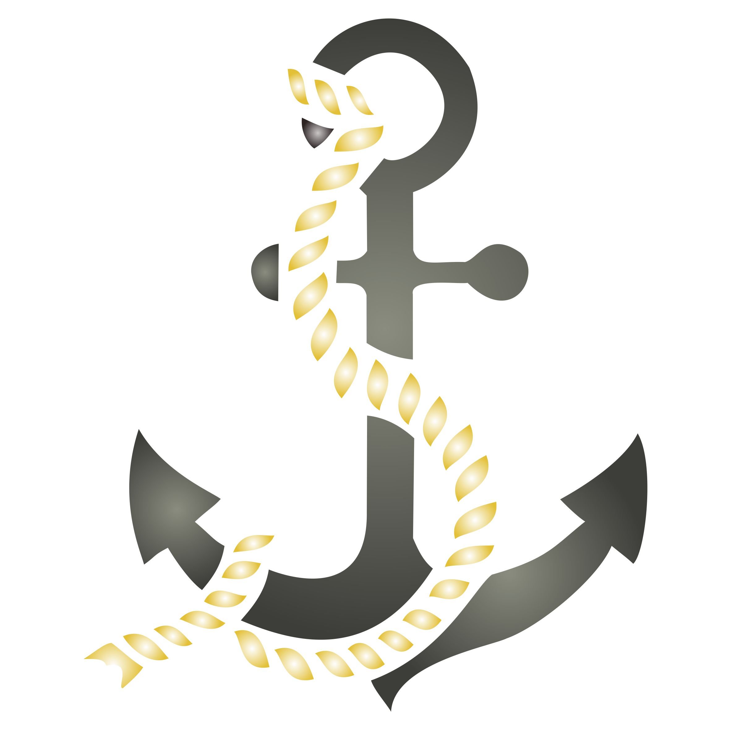 Anchor Stencil - 11.5 x 14cm (M) - Reusable Ocean Nautical Seashore Wall Stencil Template