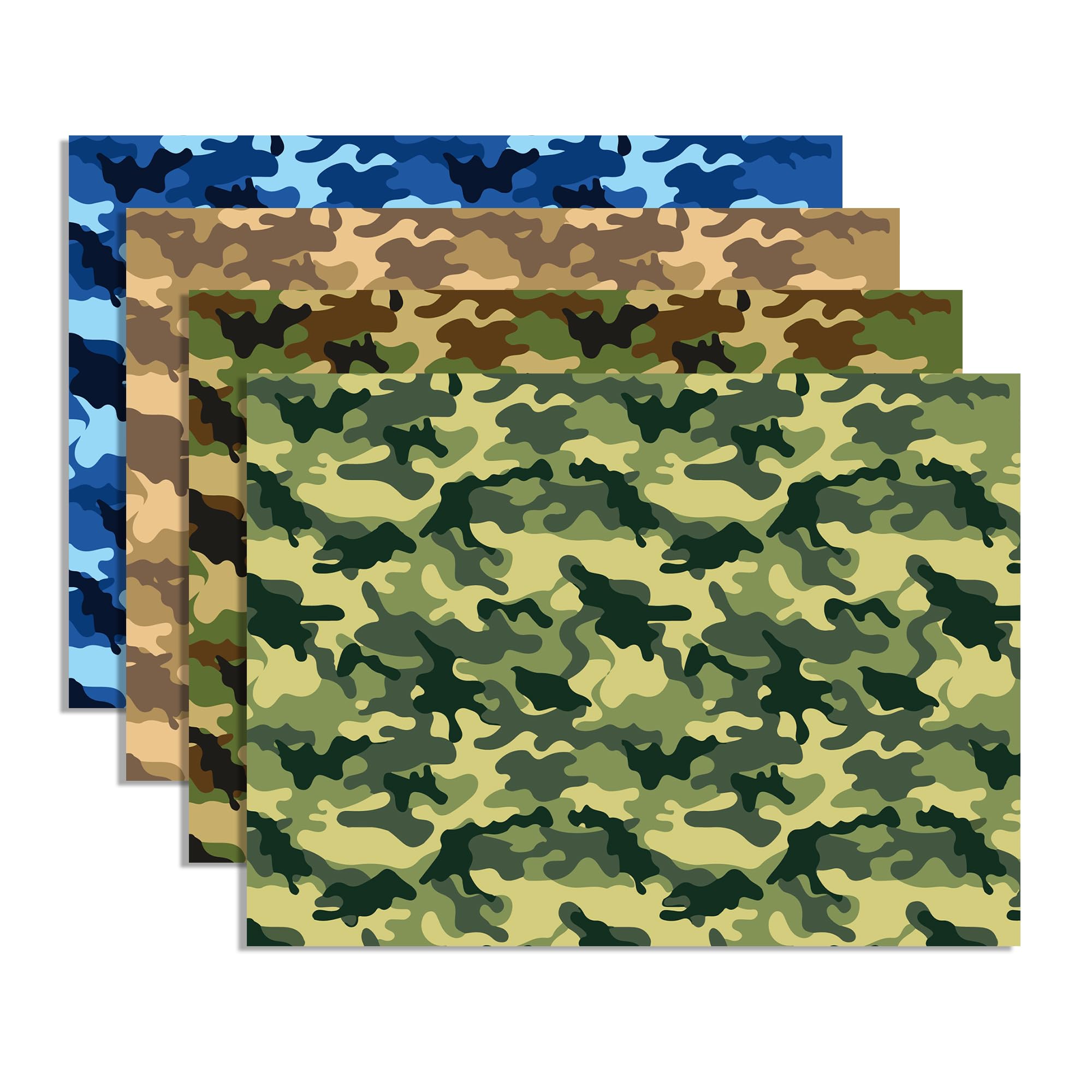 Photo 1 of BHNACIER 12 Sheets Camo Wrapping Paper Green Blue Camouflage Gift Wrap Paper Camouflage Packing Paper for Birthday Veterans Day Camping Themed Party Retirement Hunting Party Crafts, 20''x 27''