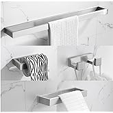 TNOMS Brushed Bathroom Hardware Accessories Set 4 Pieces Brushed Nickel Towel Bar Set, 23.6 Inch Towel Rack Set SUS304 Stainless Steel Bathroom Set,Wall Mounted