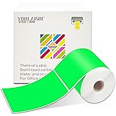 YOULAISHI 3 X 5 Inch Printable Waterproof Rectangle Color Coding Labels, 300 Per Roll Adhesive Color Coding Stickers for Bar-Codes, Address, Small Business Labeling, Inventory, Fluorescent Green