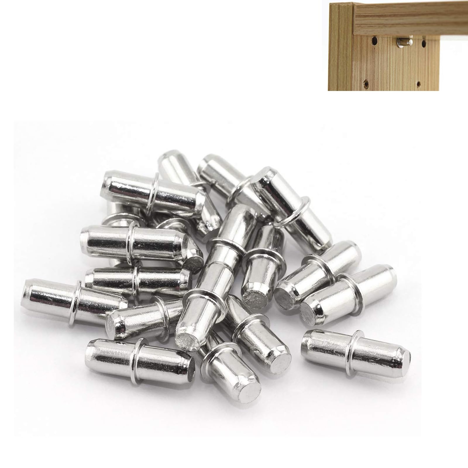 ieron 60 Pcs 5 x 16 mm Metal Shelf Support for Shelves Support Adjustable Shelves Bracket Holder Furniture Hardware Cupboard Cabinet Wardrobe Shelf Pins