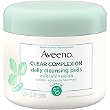 Aveeno Clear Complexion Daily Facial Cleansing Pads with Salicylic Acid Acne Treatment, 28 ct