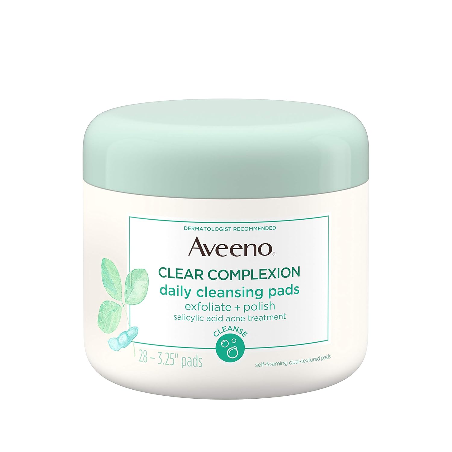Aveeno Clear Complexion Daily Facial Cleansing Pads with Salicylic Acid Acne Treatment, 28 ct : Facial Cleansing Pads : Beauty