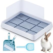 Uiifan Large Rabbit Litter Box - 22.5x17.9x3.07 Inch Small Animal Pet Toilet With Splash Guard & Cleaning Tools - View #6