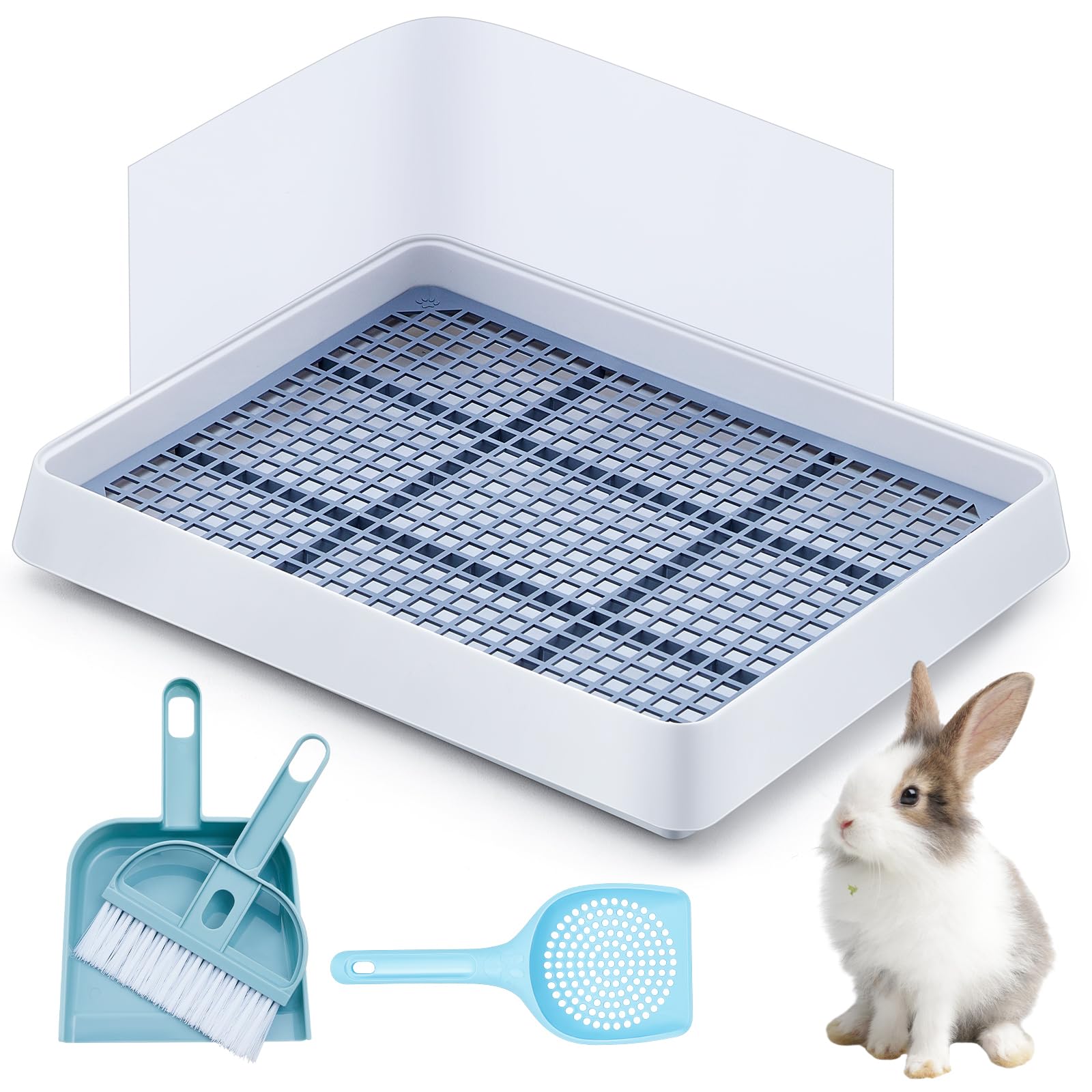 Small Poo Tray Rabbit Uiifan Large Rabbit Bunny Litter Box Guinea Pig Litter Tray 15 x 12.1 x ...
