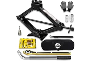 Car Jack Kit Scissor Jack Kit 2.5 Ton (5512 lbs) Tire Changing/Repairing Kit with Lug Wrench,Suitable for Sedan, Coupe, SUV, 
