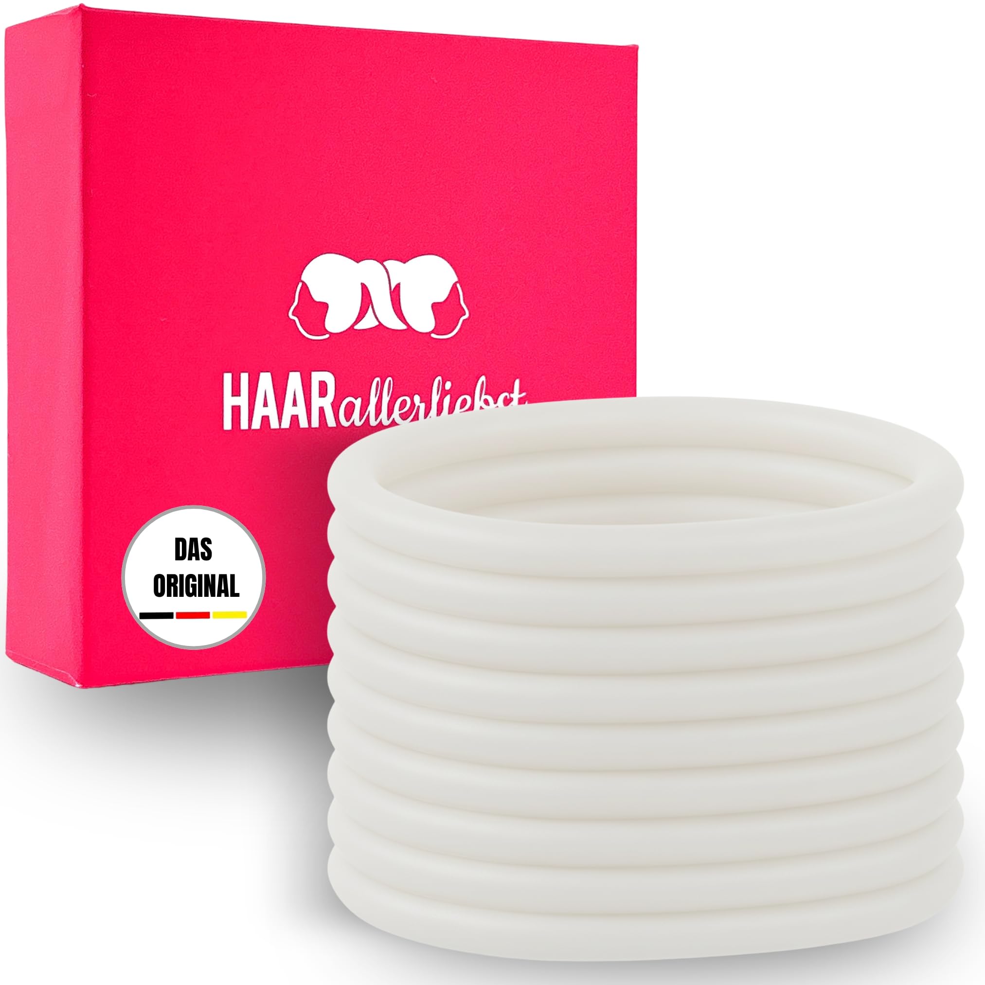 Haarallerliebst Silicone Hair Bobbles (Pack of 9) Transparent 5 cm with Box for Storage