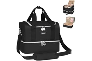 Jaffzora Nail Polish Organizer Case - Large Double Layer Organizers and Storage Bag for Nail Supplies and Art Tech