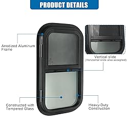 OUTPRIZE 2 Pack Vertical RV Window, 15" W x 22" H
