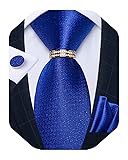 DiBanGu Mens Tie Set Silk Necktie and Gold Tie Ring