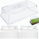 15 Pcs 4'' Tall Sturdy Humidity Domes,Taller and Thicker 1020 Humidity Domes for Plants Seed Starting,Clear 1020 Seed Starting Tray Lids with Adjustable Vent,Greenhouse Plant Growing Tray Cover Dome
