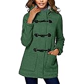 STOLKISS Women Fleece Jacket with Hood Fashion Horn Button Winter Warm Thicken Coat Long Soft Windbreaker Insulated Shells