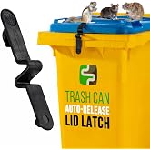 SafeWaste Push Clip Trash Can Locks, Easy to Install, Durable Trash Can Lock for Cart Lid Security, 28-96 Gallon Garbage Can Lock for Outdoor, Auto Release Mechanism, Wind-Resistant - 1PC Strap