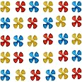 30 Pc Propeller Props, Small Four-Blade Propeller Blade Science and Technology Creative Production Process Material for 130 Motor Rotating Blade 2mm/0.08 inshaft Propeller (3 Colors Mixed) skrnrhrery