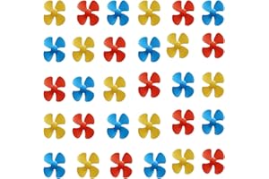 30 Pc Propeller Props, Small Four-Blade Propeller Blade Science and Technology Creative Production Process Material for 130 Motor Rotating Blade 2mm/0.08 inshaft Propeller (3 Colors Mixed) skrnrhrery