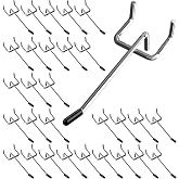 JEAWIWI 30 Pcs, Metal Pegboard Hooks, 4 Inch, Fit 1/8 in Pegboard | Pegboard Organizer Hooks, for Hanging Storage, Garages, Tool Sheds, Basements, Workshop, Utility Room, Home Organization