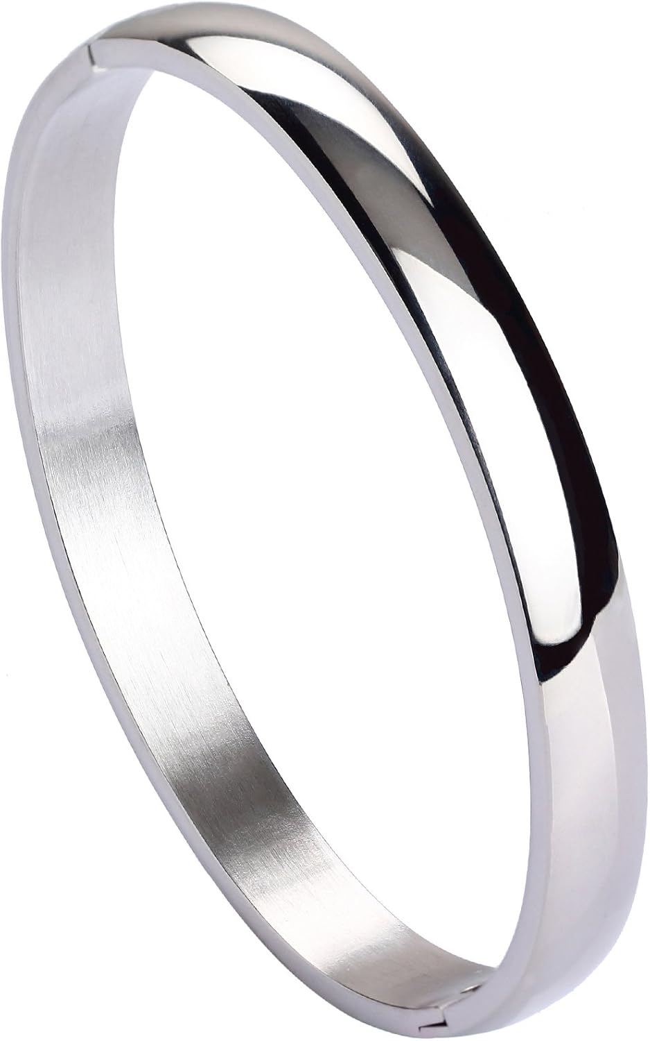 MILAKOO 2Pcs Stainless Steel Bracelet for Women Girls High Polished Bracelet Grooved 8mm Cuff Bangle, 7 inches - Image 3