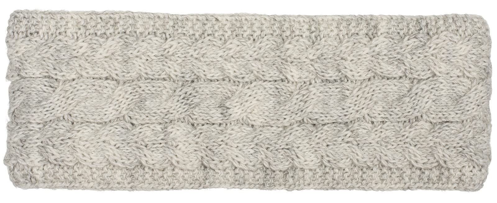 styleBREAKER ladies knitted headband unicoloured with cable stitch, thermo fleece lining, winter headband uni 04026058, Colour:Light-Grey