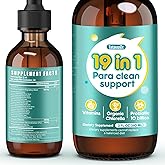 Tatavonix 19 in 1 Herbal Gut Cleanse Drops – Wormwood, Black Walnut, Chlorella 250mg, 10B Probiotics, Clove & Oregano – Liquid Detox Support for Adults & Kids, Alcohol-Free, 2oz