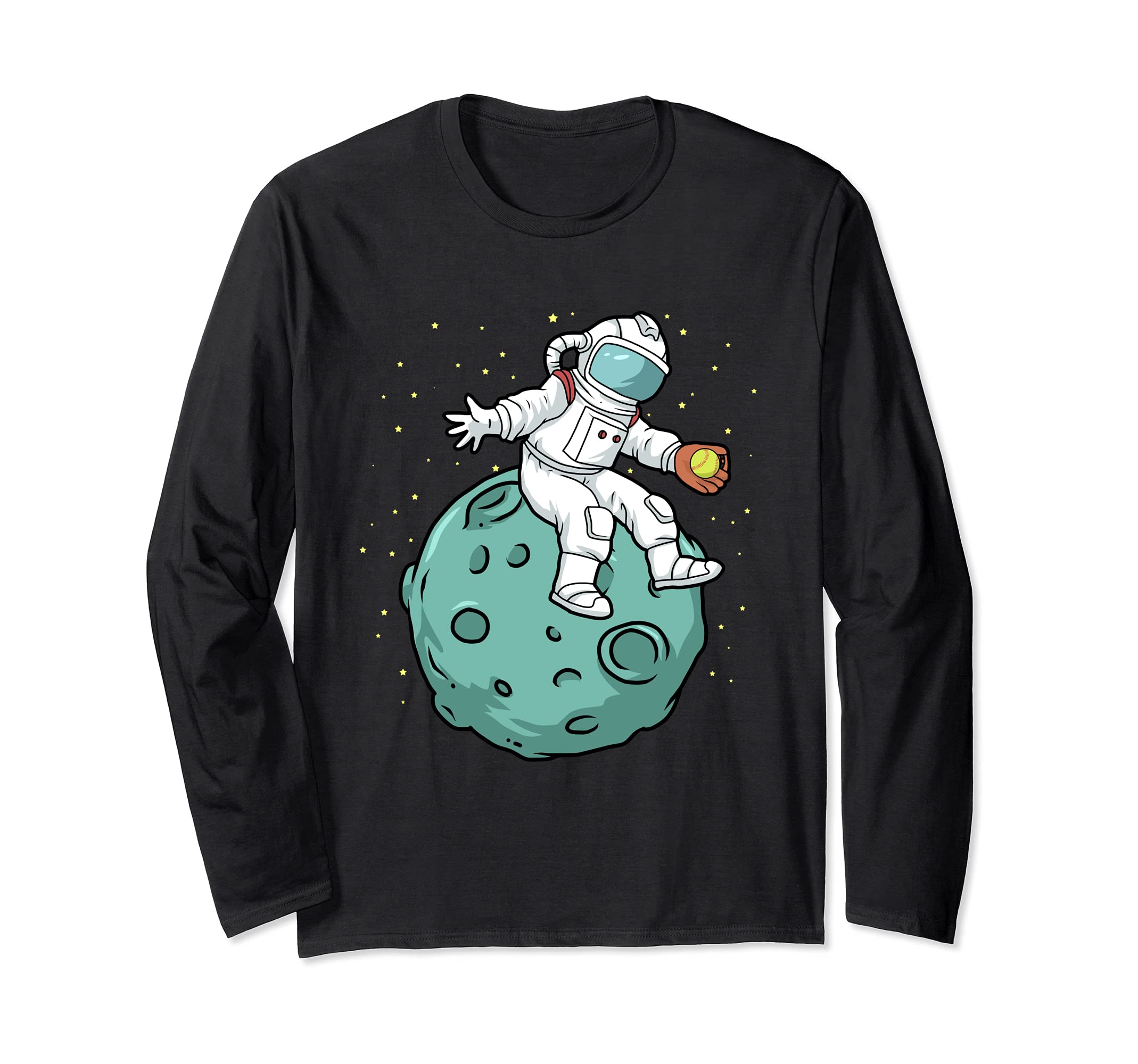 Softball Girls Softball Astronaut Women Catcher Softball Long Sleeve T-Shirt