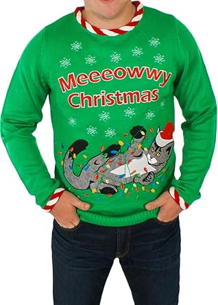 men's lighted ugly christmas sweater