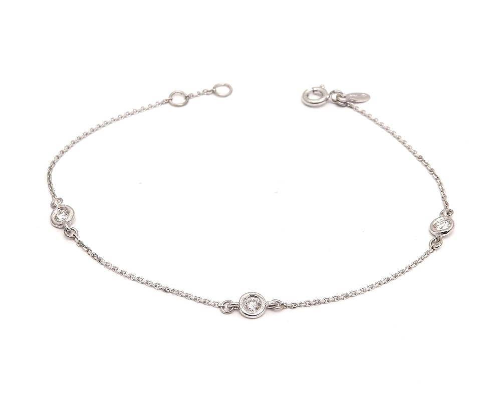 Diamond Solitaire Bracelet, 14kt Solid Gold Natural Diamond