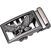 Barry.Wang Ratchet Belt Buckle Strap Replacement 1 3/8”,Leather Belt Straps for 40MM Slide Click Buckle,Trim to Fit