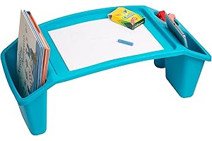 Mind Reader Kids Lap Desk, Activity Tray, Drawing, Stackable, Portable, Plastic, 22.25" L x 10.75" W x 8.5" H, Blue