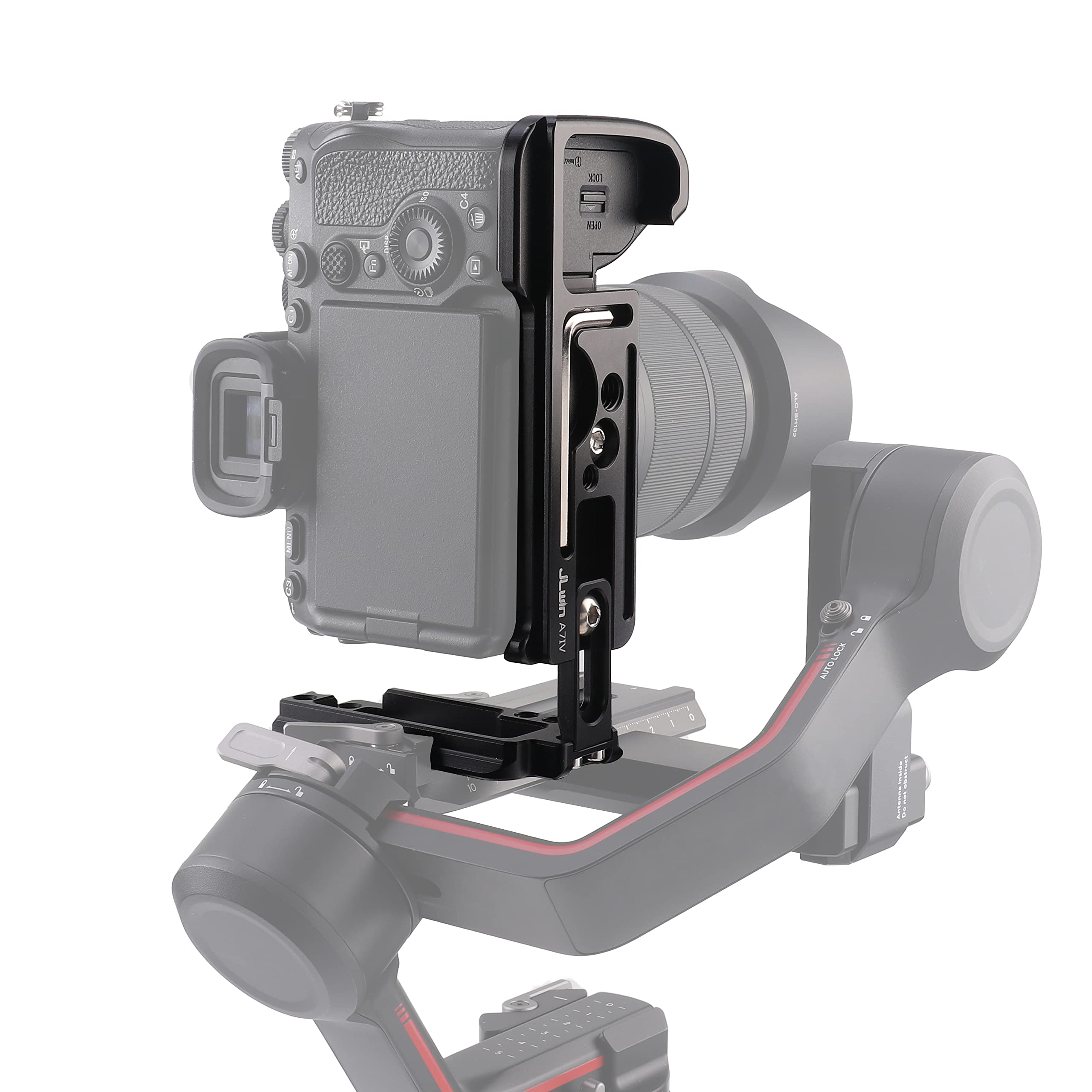 Hersmay L-Bracket Plate, Quick Release Plate for Canon EOS R10, Arca-Swiss Compatible, Lightweight CNC Machined Aluminum, Fit DJI Ronin RS2 RS3 RSC Gimbal