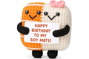 AVBODA Happy Birthday Gifts for Him Her Boyfriend Girlfriend To My Soy Mate Gift for Men Women Husband Wife Spouse Friend Handmade Crochet Sushi Wedding Engagement Birthday Romantic Gift for Couple Christmas