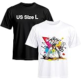 Joyclub 2 PCS Black & White Blank t Shirts Bulk Crew Neck Short Sleeve Plain Polyester Undershirt Tee for DIY Daily Wear