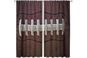 JESTRONRY American Football Blackout Curtain,Rugby Football Traditional Sport Close Up Window Treatments Curtains for Boys Kids Teens Men Bedroom Living Room Home Decor W42xL45in