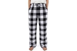 IHU Cotton Boys Pajama Pants Kids Plaid Pajamas Bottom Flannel Soft Lounge Pants With Drawstring and Pockets