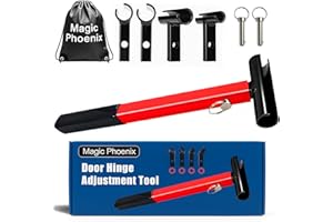 MAGIC PHOENIX Hinge Gap Adjusting Wrench Kit, Heavy Duty 4 in 1 Door Hinge Adjustment Tool for Residential and Commercial Use, Durable Painted Steel Hinge Bender Wrench with Rubber Grip, Professional Adjustment Set