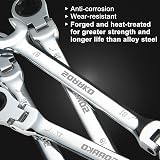 SORAKO 12pc Ratchet Spanner Set 8-19 mm Flexible Head Chrome Vanadium view 5