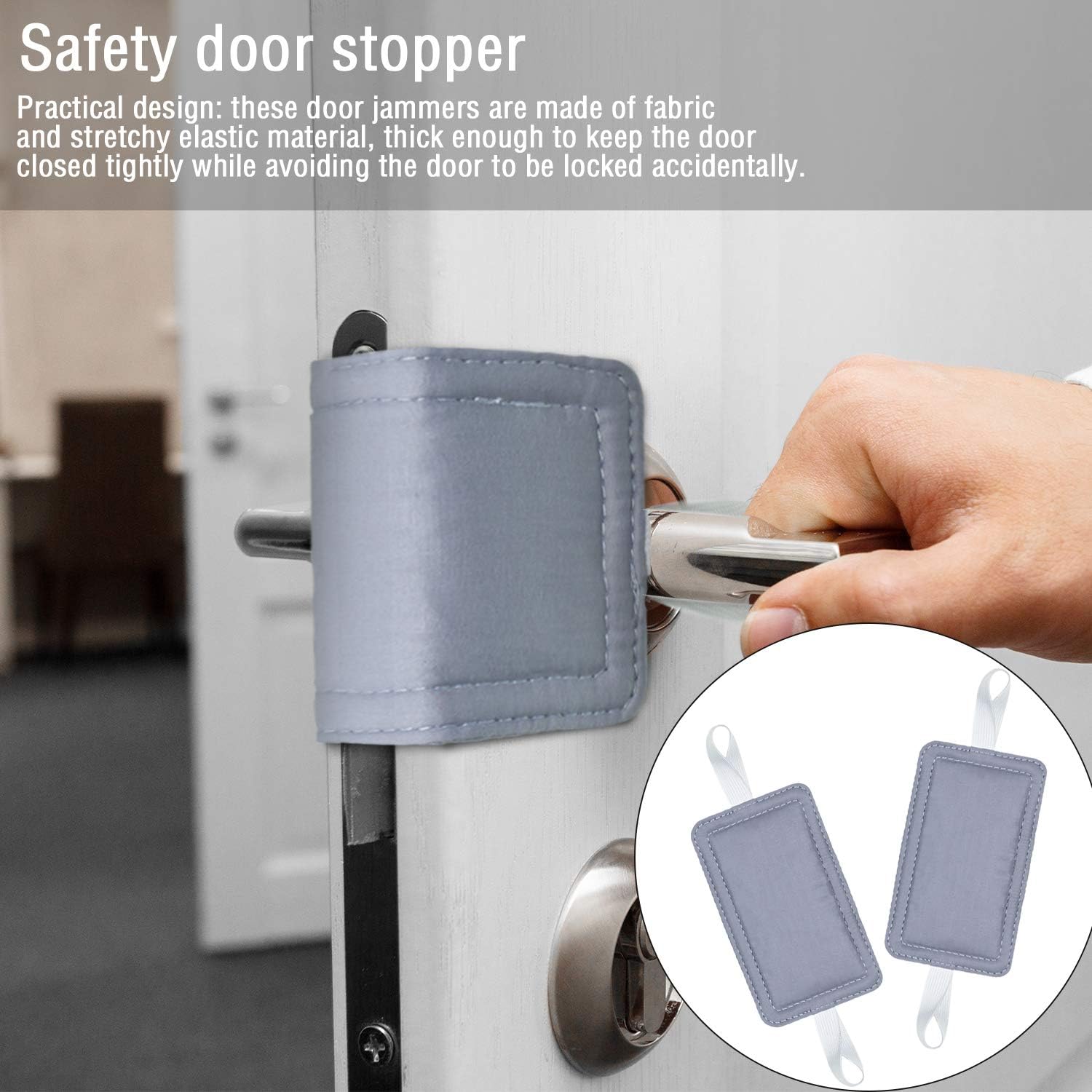 6 Pieces Door Silencer Door Jammer Door Closer Cushion with Elastic