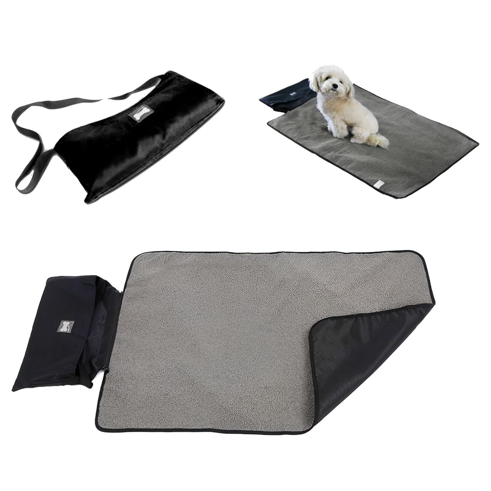 Zjyufy Portable Dog Settle Mat, Waterproof Pet Sleeping Bed, Foldable Fleece Travel Blanket for Small Medium Large Dogs and Cats, Indoor Outdoor Use