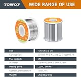 TOWOT Lead Free Rosin Core Solder Wire 0.6mm 50g Sn0.7Cu 2.0% Flux view 5