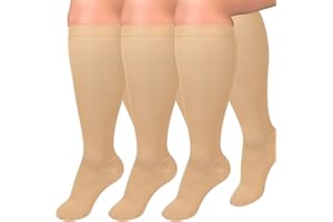 Diu Life 3 Pairs Plus Size Compression Socks for Women and Men Wide Calf Extra Knee High Support for Circulation
